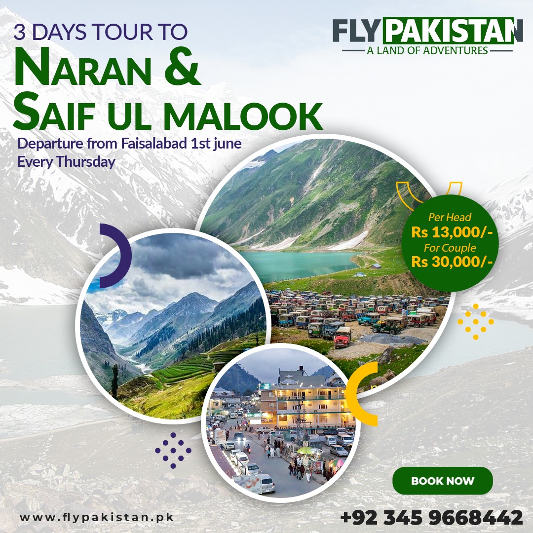 Book Deal 3 Days Tour To Naran & Saif Ul Malook Lake June 2023